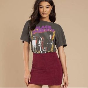 Free People maroon corduroy pencil skirt